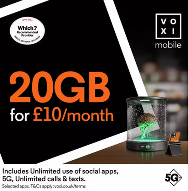 VOXI 20GB 30 Day Pay As You Go SIM Card