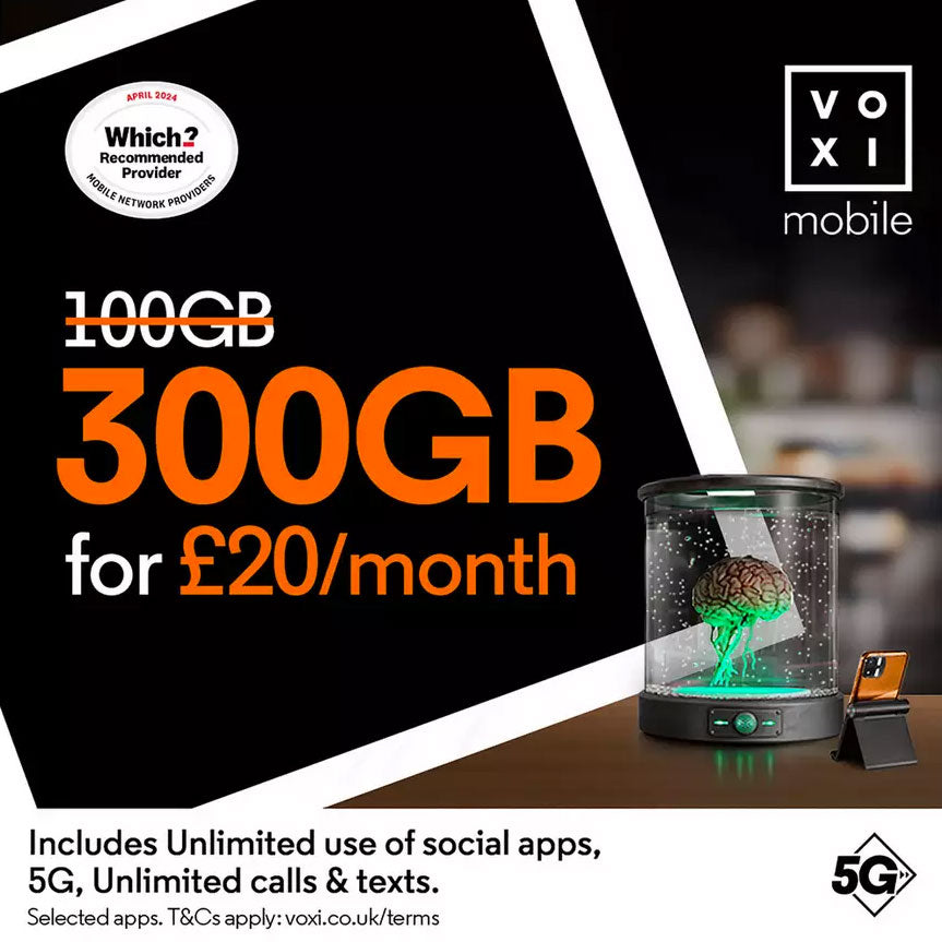 VOXI 300GB 30 Day Pay As You Go SIM Card  - PREPAID