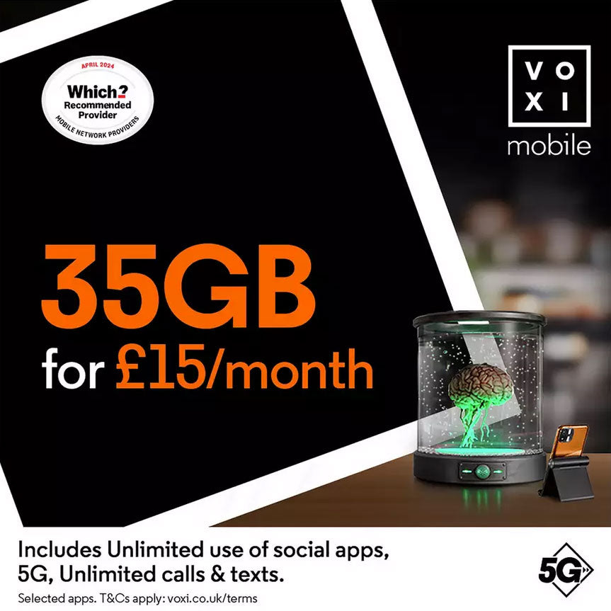 VOXI 35GB 30 Day Pay As You Go SIM Card  - PREPAID